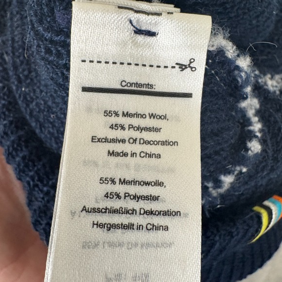 SmartWool Cantar One Size Watch Cap Blue Gray Colorblock Beanie Merino Ski - Picture 3 of 4